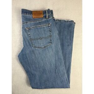 lucky brand 221 straight jeans mens 34/32 blue denim*